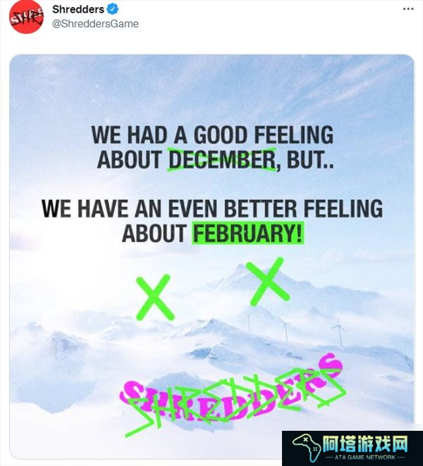极限运动游戏《Shredders》延期至2022年2月发售